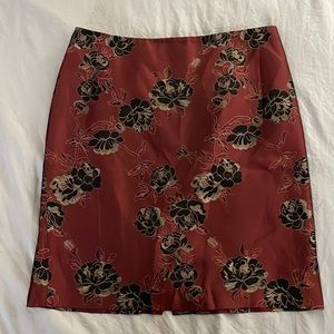 Tristan Black, Gold, and Red Floral Skirt